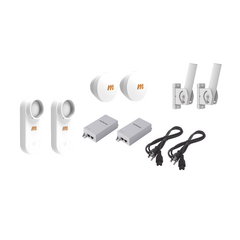 Kit de 2 radios C5X con 2 antenas de (16 dBi), rango de frecuencia extendida (4.9 a 6.4 GHz), incluye inyector POE, cable de alimentación y 2 FLEXIMOUNT-XL para alineación, distancia de hasta 6 km