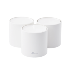 Kit 3 Routers Inalámbricos MESH Interior para Hogar / Doble Banda Wi-Fi 6 AX1800 Mbps / 2 Puerto Gigabit WAN/LAN / 2 Antenas Internas / Administración Mediante la App Deco (iOS, Android) / Protección HomeShield