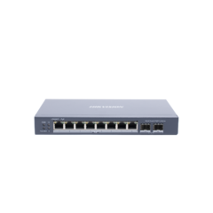 Switch Gigabit PoE+ / Administrable / 8 Puertos Gigabit PoE+ / 2 Puertos SFP / Configuración Remota desde Hik-PartnerPro / PoE Hasta 300 Metros / 110 W