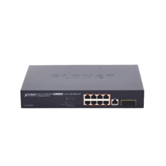 Switch Administrable Capa 2 de 8 Puertos PoE 802.3af/at Gigabit 140 W Max, 2 Puertos SFP, Modo Extendido Hasta 250 m.