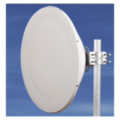 Antena direccional Alto Rendimiento / Parábola profunda para mayor aislamiento al ruido /4 ft / Guía de onda para radio B5x y C5x / Ganancia de 35 dBi / Soporte de acero inoxidable / Polaridad en 90 ° y 45 ° / Incluye montaje.