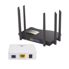 Kit 2 ONU Bridge V-Sol, Dual GPON/EPON con Router Home Mesh Ideal para distribuciones WISP de mayor cobertura Wi-Fi en Hogares y Oficinas