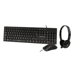 Kit Teclado+Mouse+Diadema para Oficina PERFECT CHOICE PC-201717