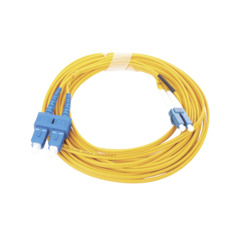 Jumper de Fibra Óptica Monomodo 9/125 LC/UPC-SC/UPC, PVC, 2.0 mm, Dúplex, amarillo, 5 metros