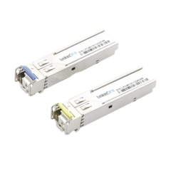 Transceptores Ópticos Industriales Bidireccionales SFP+ (Mini-Gbic) / Monomodo 1270 & 1330 nm / 10 Gbps / 10GBASE / Conector LC/UPC Simplex / DDM / Hasta 10 km / 2 Piezas