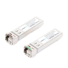 Transceptores Ópticos Industriales Bidireccionales SFP+ (Mini-Gbic) / Monomodo 1270 & 1330 nm / 10 Gbps / 10GBASE / Conector LC/UPC Simplex / DDM / Hasta 3 km / 2 Piezas