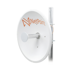 Antena Direccional de alto rendimiento / diámetro de 60 cm / 4.9-6.4 GHz / Ganancia 30 dBi / SLANT de 45 ° y 90 ° / Ideal para 30 km / Conector N-Hembra / Montaje y jumpers incluidos.