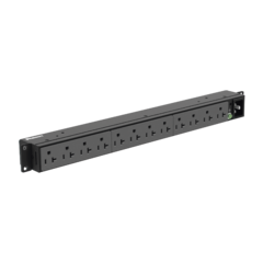 PDU Básico para Distribución de Energía, Enchufe de Entrada NEMA 5-20P, Con 12 Contactos NEMA 5-20R, Instalación Horizontal de 19in, 1UR, 20 Amp, 120 Vca