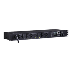 PDU Switchable por Toma, Para Distribución de Energía, Entrada 120 Vca NEMA 5-15P, Con 8 Salidas NEMA 5-15R, Horizontal 19in, 1UR