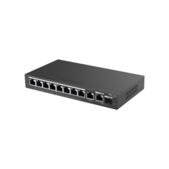 Switch Administrable con 8 puertos Gigabit PoE, 2 Uplinks Gigabit (1 SFP), gestión gratuita desde la nube