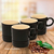 Caneca de Cerâmica Cappuccino Le Creuset Black Onyx 200ml - comprar online