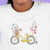 Camiseta Bicicleta Amarela Infantil - 100% Algodão Branca