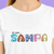 Camiseta Eu Amo Sampa Adulto - Feminina 100% Algodão Branca