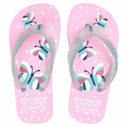 Pimpolho Chinelo Infantil Feminino Rosa Borboleta - Kids For Fun