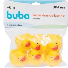 kit 6 Patinho Para Banho Mordedor De Borracha Para Bebê Buba