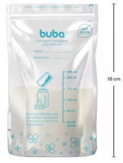 Kit Saco Para Armazenar Leite Materno 25 Unidades 200ml Branco Buba - Kids For Fun