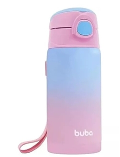 Copo garrafa térmico infantil 400ml rosa Buba