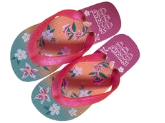 Pimpolho Chinelo Infantil Feminino Rosa Flores - comprar online