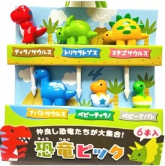 KIT PALITINHOS DINOSSAURO LÚDICO INFANTIL LANCHEIRA