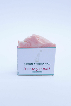 Jabón artesanal de Arroz y rosas- 100 gr