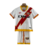 Kit Infantil Rayo Vallecano I 23/24 - Branco com detalhes em amarelo e vermelho