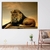 Quadro Decorativo Animal Selvagem Leão Rei Floresta Entardecer Horizontal