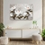 Quadro Decorativo Floral Pintura de Flores Brancas Fundo Cinza Horizontal - comprar online