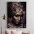 Quadro Decorativo Mulher Beleza Feminina Maquiagem e Penas Douradas no Cabelo Vertical - comprar online