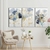 Quadros Decorativos Trio em Flores Translúcidas Em Azul e Dourado - loja online