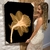 Imagem do Quadro Decorativo Folhas Costela de Adão Douradas Preto Gold Ouro Vertical