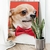 Quadro Decorativo Dog Chihuahua Pets Fundo Vermelho Vertical - comprar online