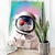 Quadro Decorativo Composição Abstrata de Astronauta Refletindo Planetas no Capacete Vertical - loja online