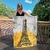 Quadro Decorativo Paisagem Torre Eiffel Abstrata Fundo Dourado Vertical - comprar online