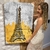 Imagem do Quadro Decorativo Paisagem Torre Eiffel Abstrata Fundo Dourado Vertical