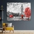 Quadros Decorativos Londres Casal Na Chuva Big Ben Vermelho Horizontal - MFDecor