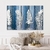 Quadro Decorativo Arte Abstrata Penas e Paisagem Glacial Azul e Branco Horizontal - MFDecor