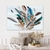 Quadro Decorativo Penas Coloridas Pequenas e Grandes Fundo Branco Horizontal - MFDecor