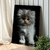 Quadro Decorativo Pet Gato Filhote Branco e Peludo Vertical