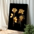 Quadro Decorativo Floral Elegante Rosas Gold Vertical