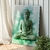 Quadro Decorativo Religioso Buda Abstrato Fundo Verde Vertical - comprar online