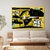 Quadro Decorativo Street Art Com Desenhos em Gravuras Fundo Amarelo Horizontal na internet