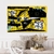 Quadro Decorativo Street Art Com Desenhos em Gravuras Fundo Amarelo Horizontal - MFDecor