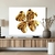 Quadro Decorativo Representação Abstrata de Trevo de Quatro Folhas em Ouro Gold Horizontal - MFDecor