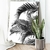 Quadro Decorativo Paisagem Folhas de Palmeira Preto e Branco Vertical - MFDecor