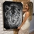 Imagem do Quadro Decorativo Tigre Preto e Branco Olhos Azuis Vertical