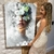 Quadro Decorativo Beleza Feminina Pintura de Face Feminina Com Flores Vertical