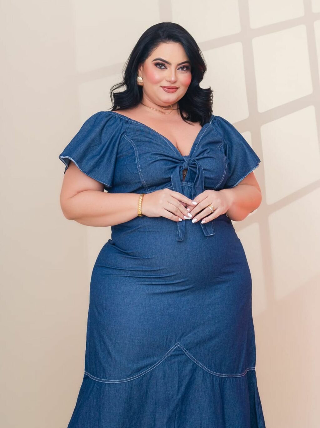 Vestido plus size festa shops midi