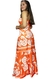 Vestido estampado longo Floral Laranja sem mangas - comprar online