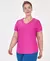 T-Shirt Plus Size Gola V Alongada Alto Giro