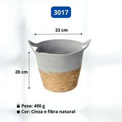 Cesto Organizador / Vaso Cachepot em Fibra Natural Multiuso Paramount